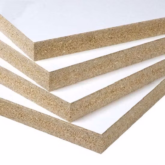 Good Price 18mm E1 Grade Plain Raw or Melamine Faced Particle Board for Cabinet Core